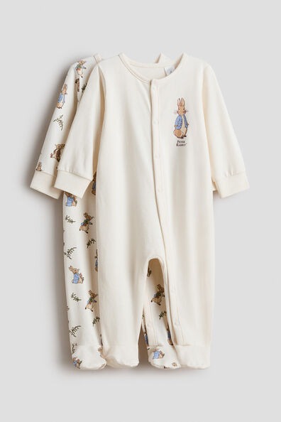 2-pack sleepsuits with full feet