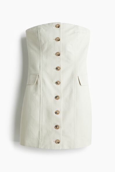 Button-front bandeau dress