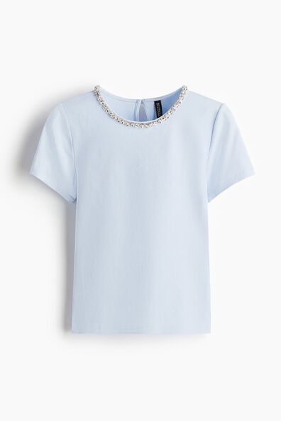 Rhinestone-embellished T-shirt