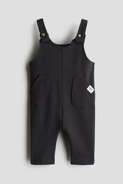 Waffled jersey dungarees