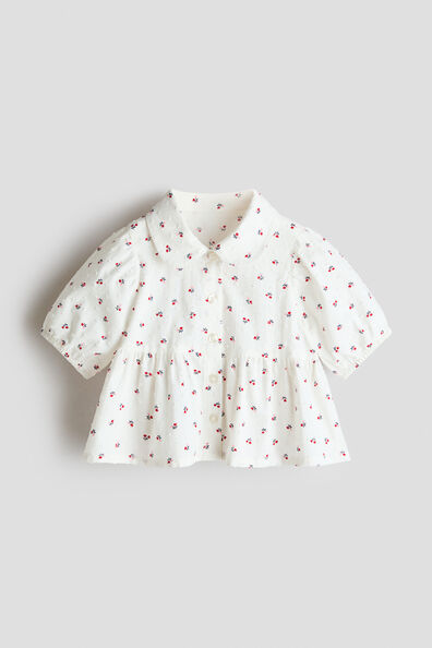 Flared cotton blouse