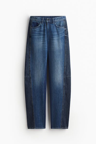 Two-toned wide-leg jeans