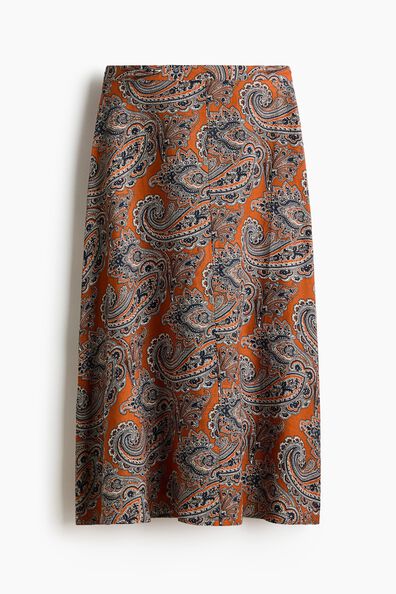 Linen-blend skirt