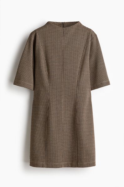 Stand-collar mini dress