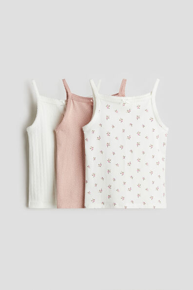 3-pack cotton strappy tops