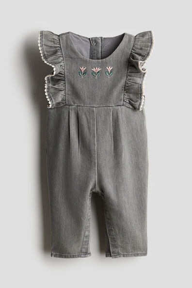 Frill-trimmed romper suit