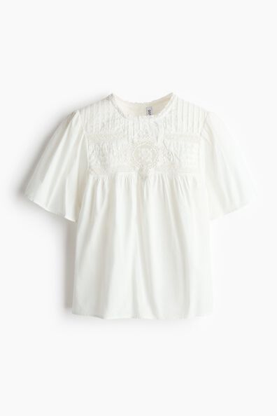 Broderie-anglaise cotton blouse