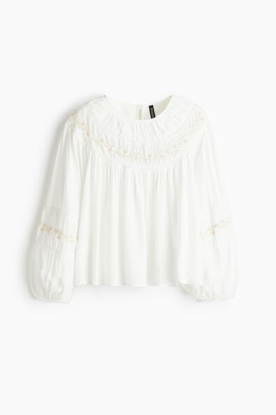 Embroidered viscose blouse