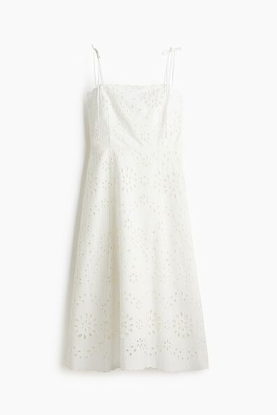 Tie-strap broderie anglaise dress