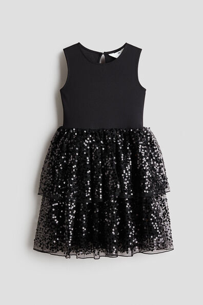 Sequined-skirt dress