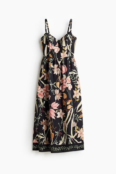 Linen-blend strappy dress