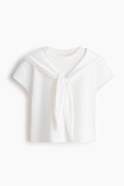 Cotton T-shirt with scarf