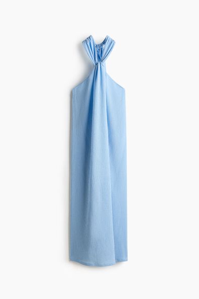 Twist-detail halterneck dress