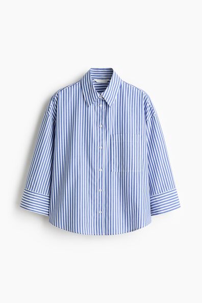 Short poplin shirt