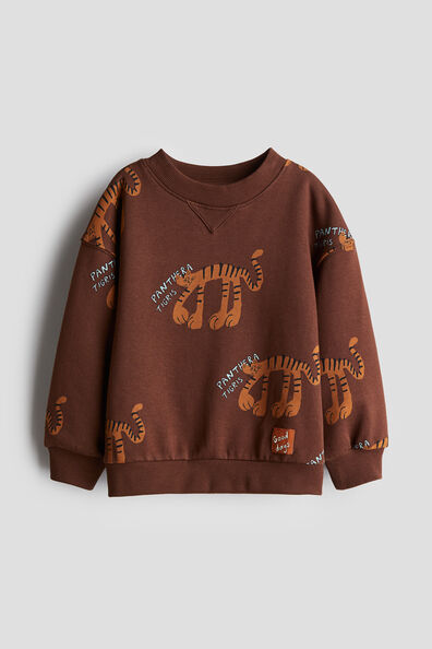 Printed crew-neck sweatshirt