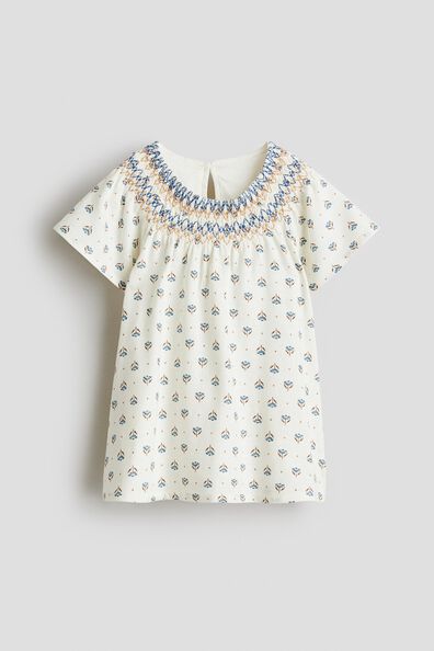 Smock-detail A-line dress