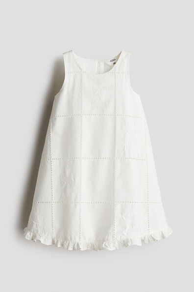 Embroidered cotton poplin dress