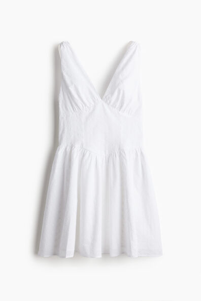 Flared-skirt cotton dress