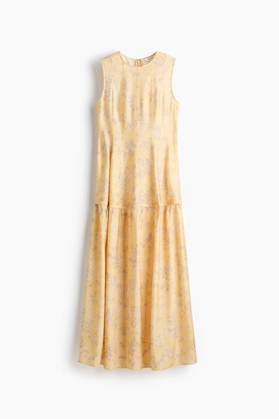 Patterned flared-skirt dress