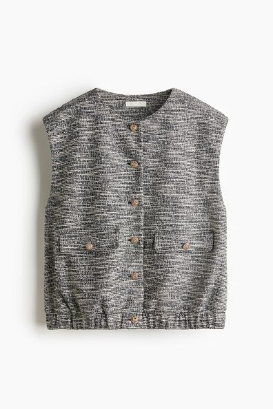 Oversized bouclé-knit waistcoat