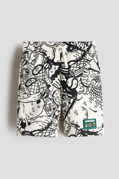 Printed brushed-inside sweatshorts