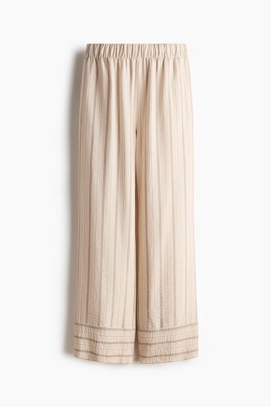 Wide viscose-blend pull-on trousers