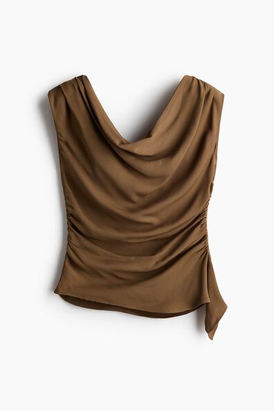 Draped one-shoulder top