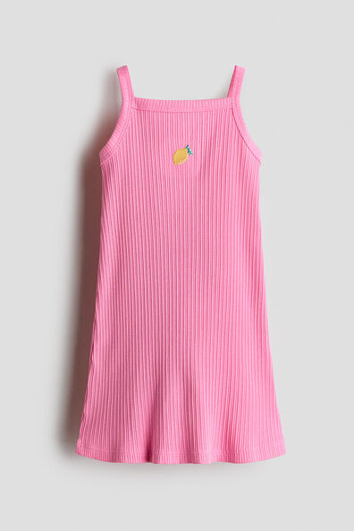 Embroidery-detail strappy dress