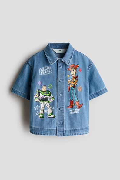 Printed denim shirt