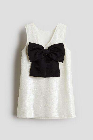 Bow-detail sequined dress