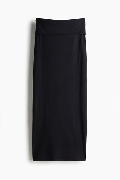 Foldover-waist maxi skirt