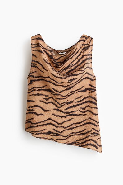 Asymmetric cowl-neck top
