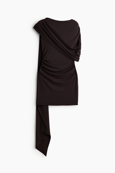 Cape-detail draped dress