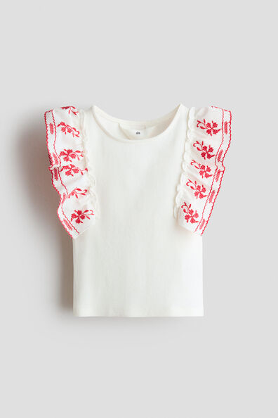 Frill-trimmed top