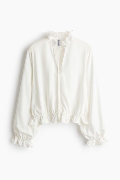 Frill-trimmed blouse