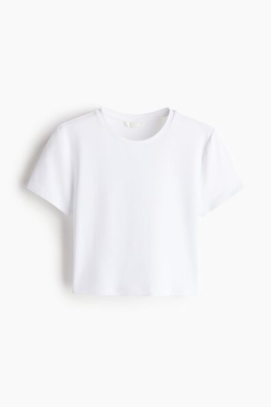 Cropped microfibre T-shirt