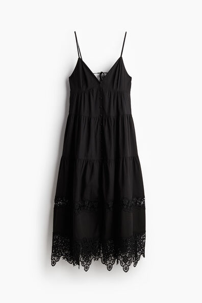 Lace-trimmed strappy dress