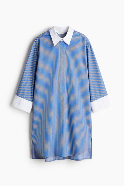 Cotton twill shirt dress