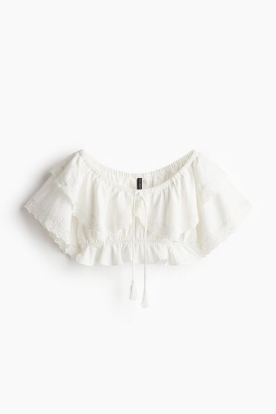 Lace-trimmed crop top
