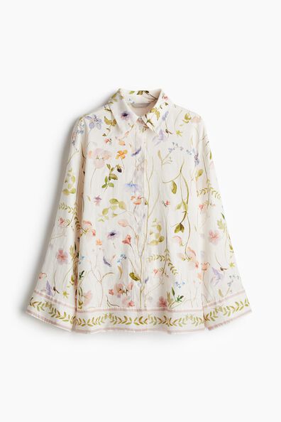 Patterned linen shirt