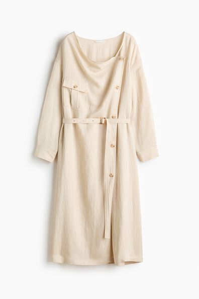 Cowl-neck trench coat