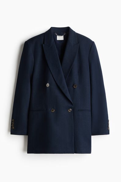 Linen-blend blazer
