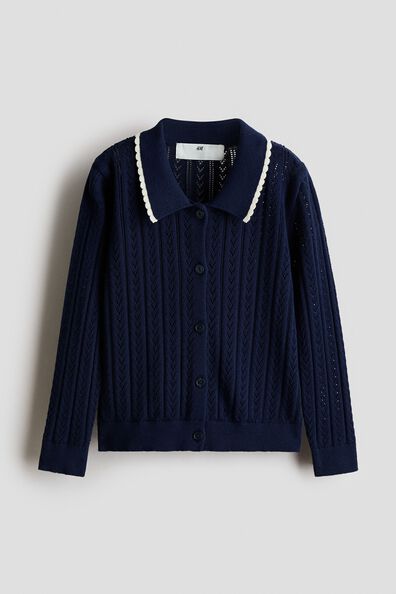 Pointelle-knit cardigan