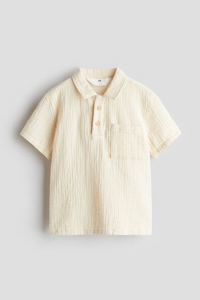 Cotton muslin popover shirt