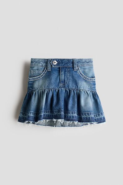 Flared denim skirt