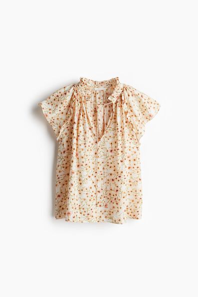 Butterfly-sleeved blouse