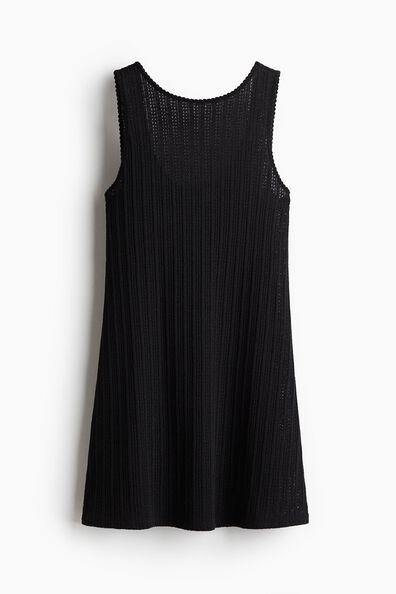 Sleeveless textured-knit dress