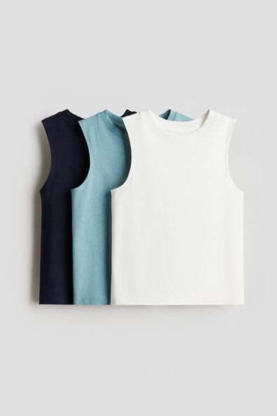 3-pack cotton jersey vest tops