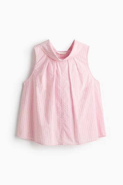 Scarf-collar viscose-blend blouse
