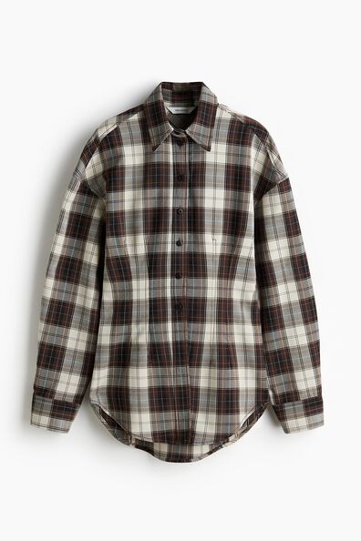 Waisted twill shirt